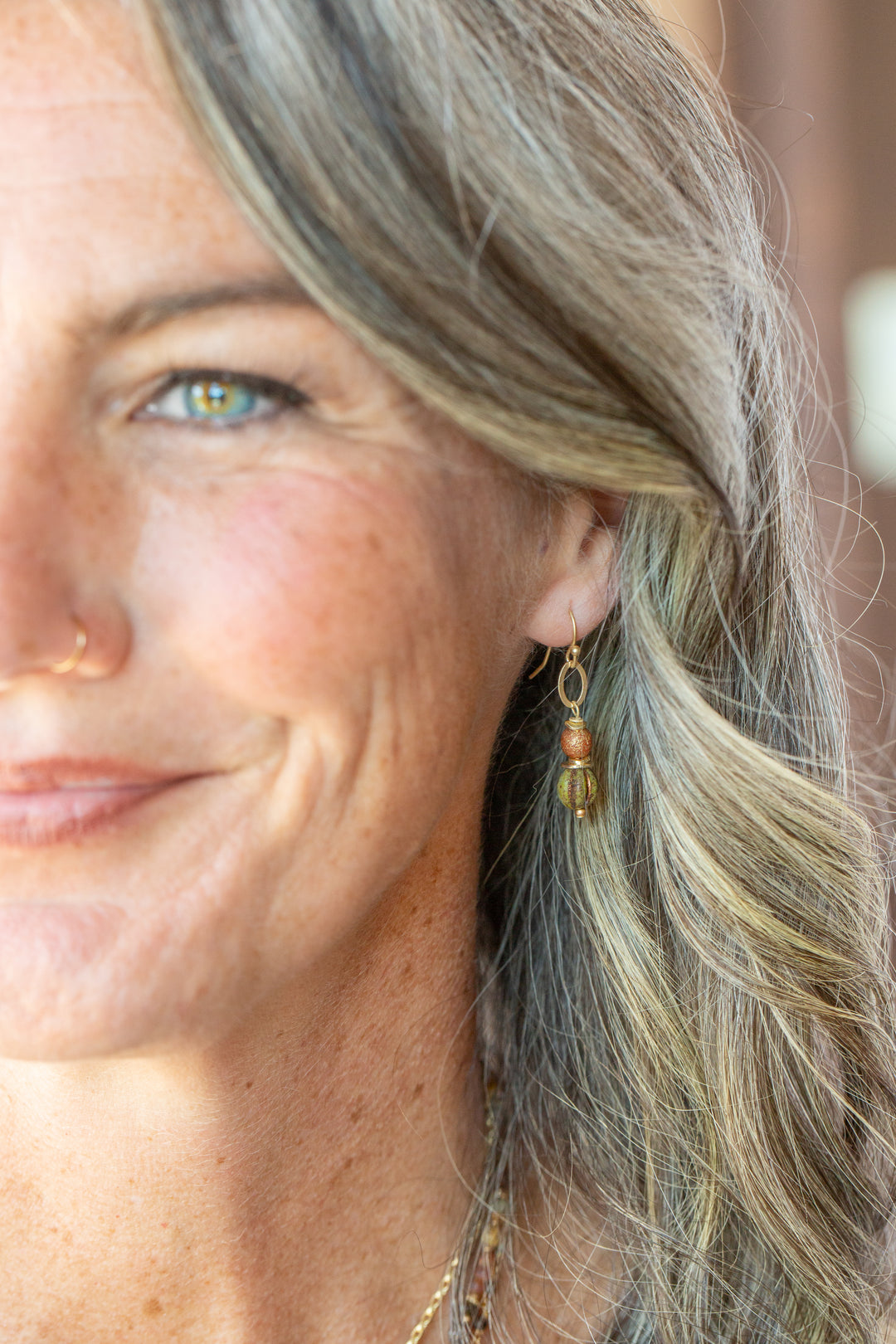Golden Hour Czech Glass Simple Earrings