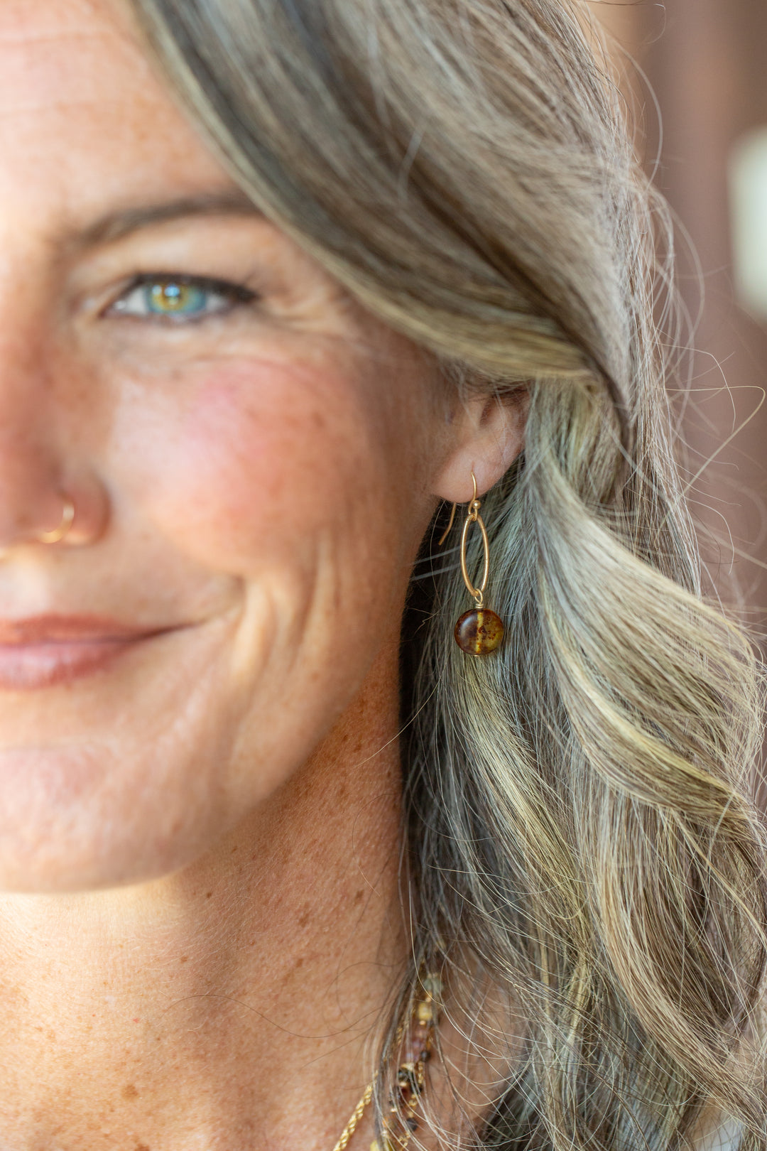 Golden Hour Czech Glass Dangle Earrings