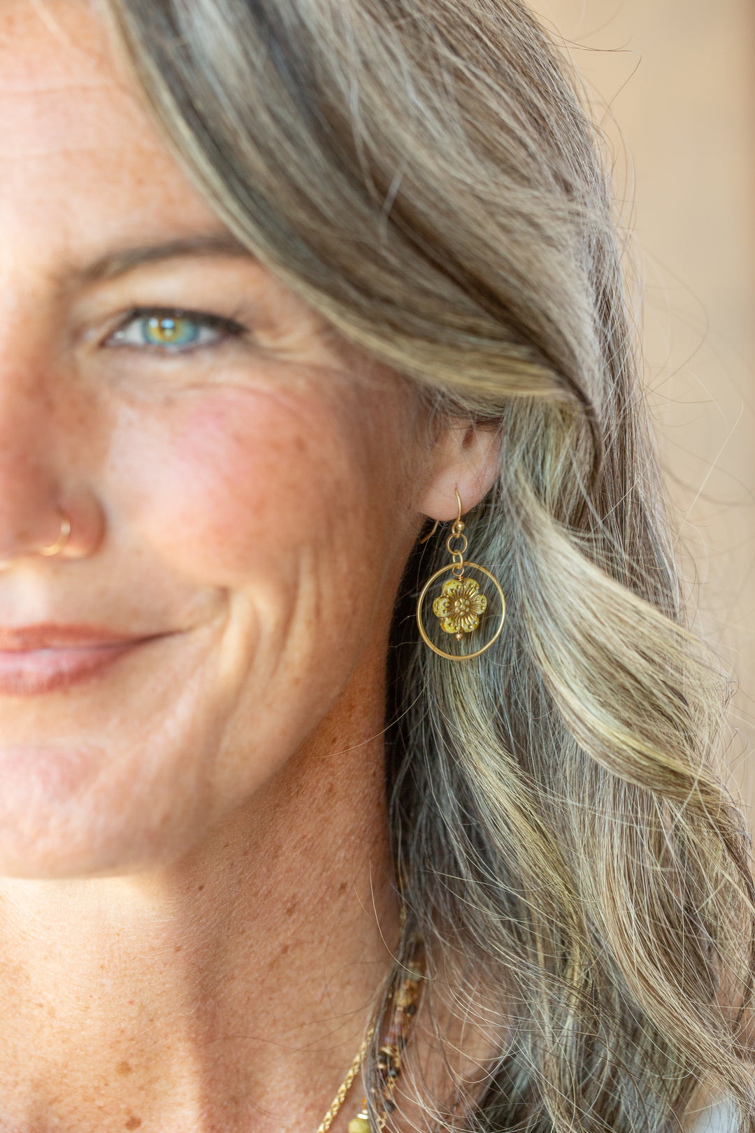 Golden Hour Czech Glass Statement Earrings