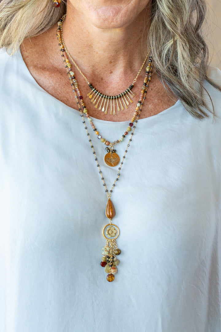 Golden Hour 17-19" Obsidian Statement Necklace