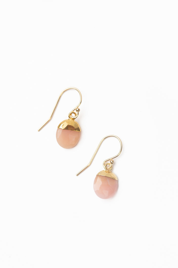 Hope Pink Opal Simple Earrings