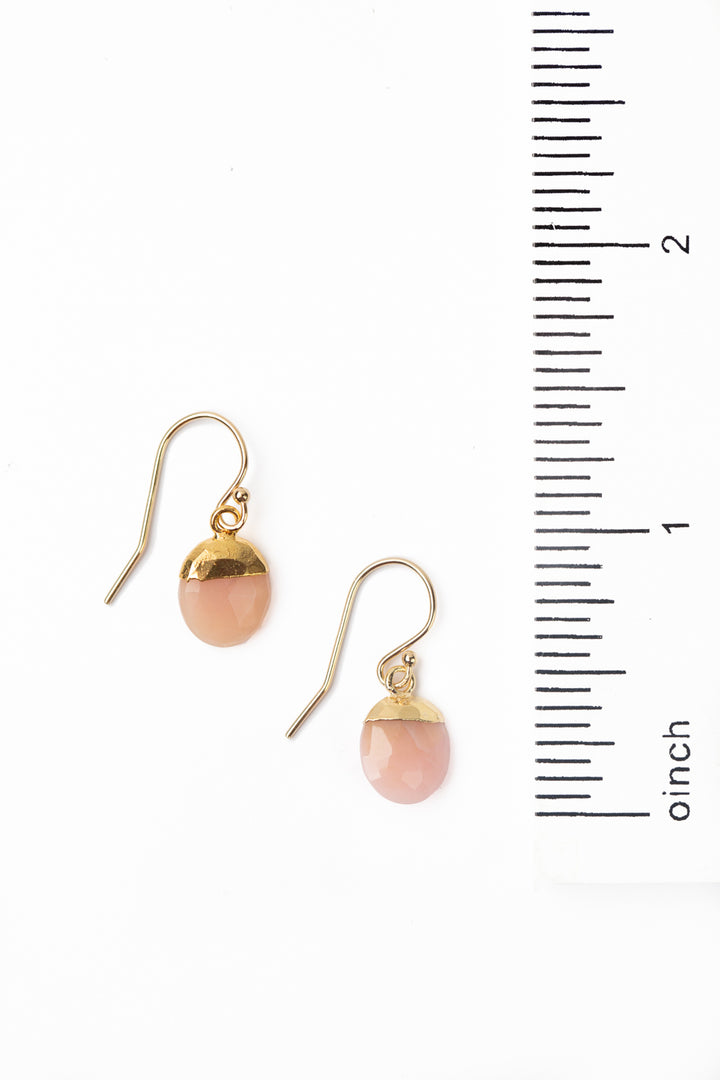Hope Pink Opal Simple Earrings