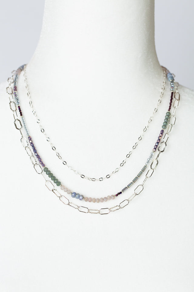 Horizon 19.5 or 31.5" Czech Glass And Crystal Multistrand Necklace