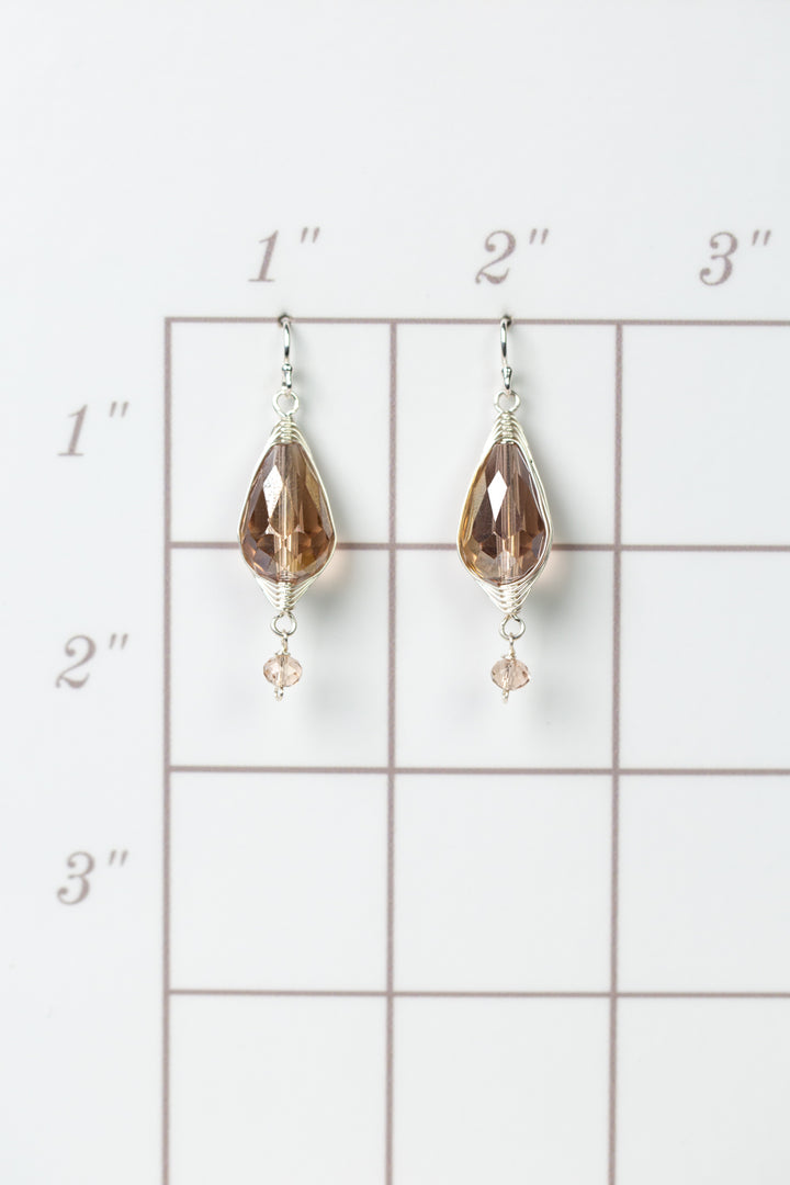 Herringbone Translucent Taupe Herringbone Earrings