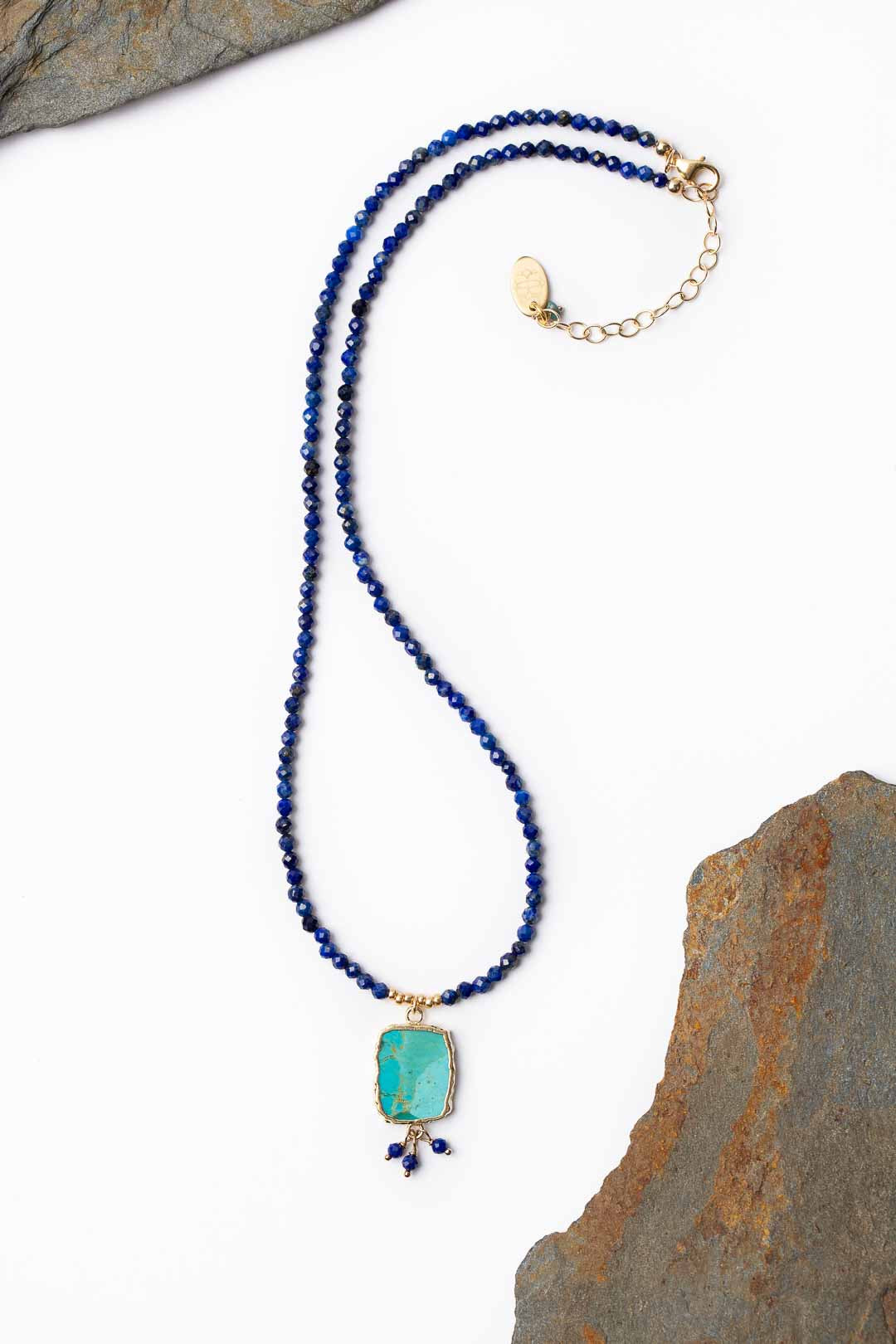 Kaleidoscope 16-18" Lapis Simple Necklace