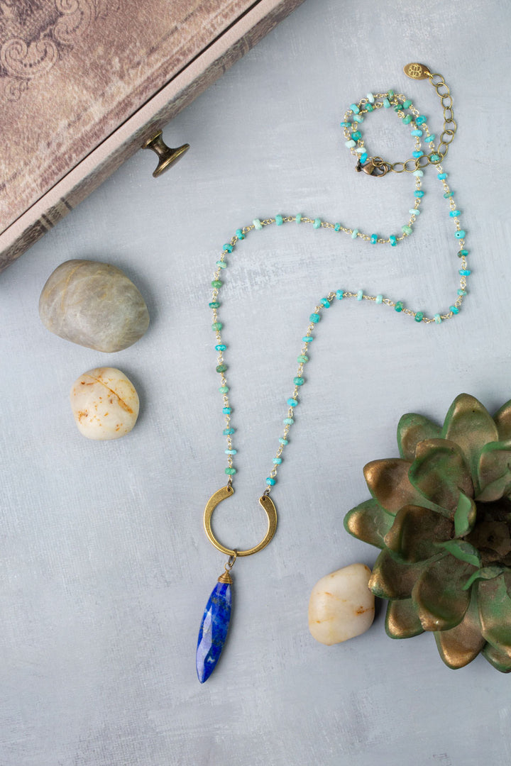 Love One Another 22-24" Turquoise, Lapis Statement Necklace