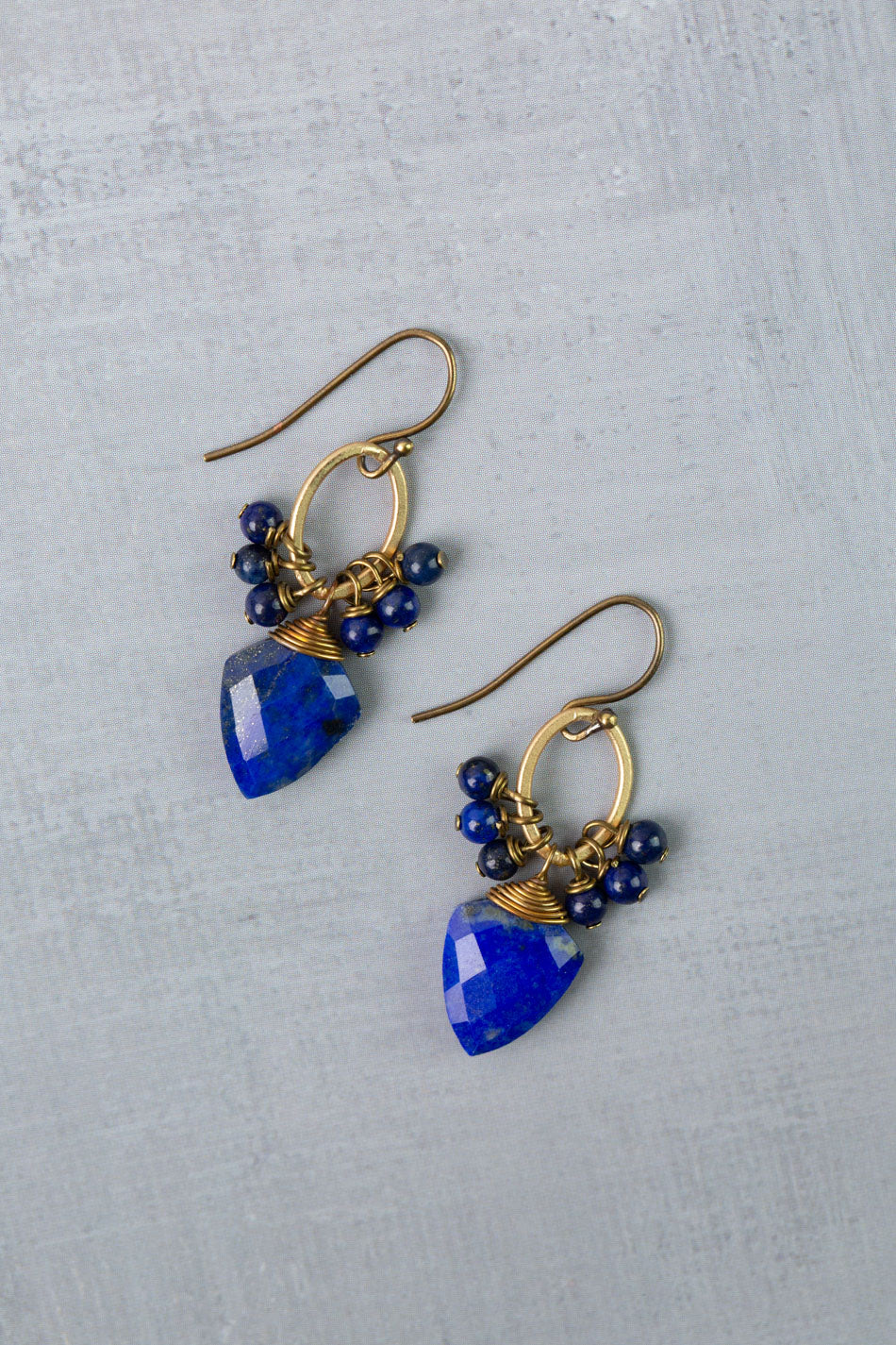 Love One Another Lapis Cluster Earrings