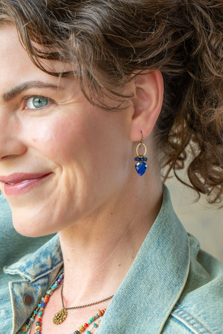 Love One Another Lapis Cluster Earrings