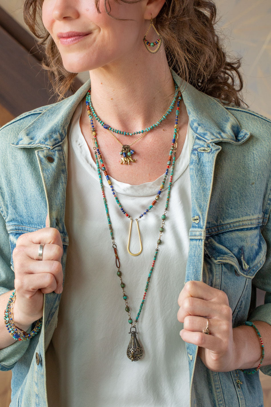 Love One Another 16-18" Turquoise, Lapis Simple Necklace