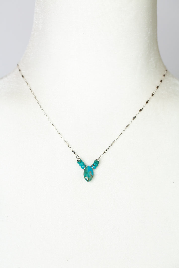 Limited 15.5-17.5" Turquoise Simple Necklace