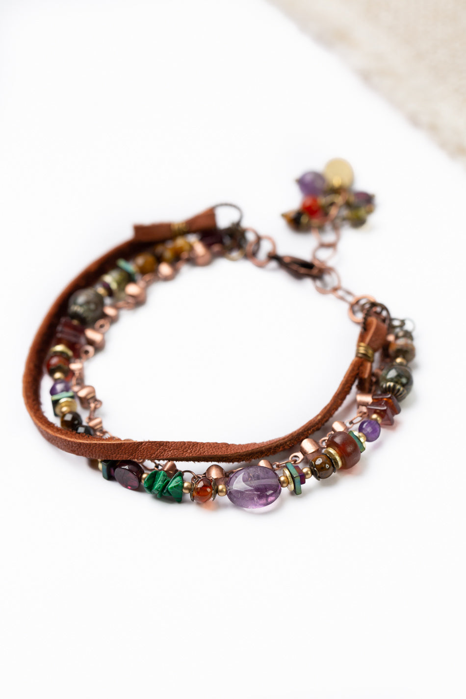 Limited Edition 7-8" Cat's Eye With Amethyst Multistrand Bracelet