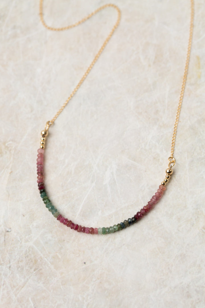 Limited Edition 18.25-20.25" Faceted Tourmaline Simple Necklace