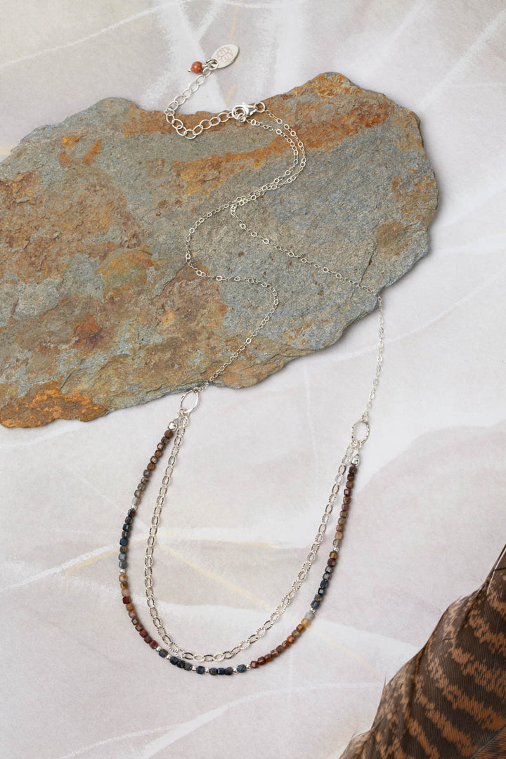 Limited Edition 20-22" Faceted Pietersite Multistrand Necklace