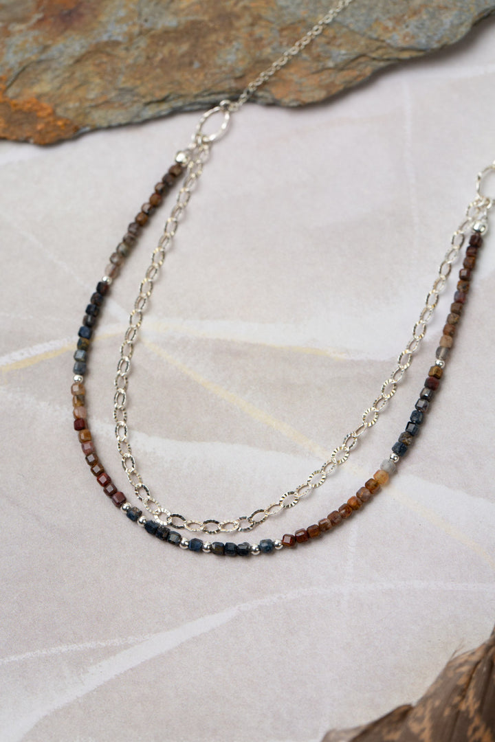 Limited Edition 20-22" Faceted Pietersite Multistrand Necklace