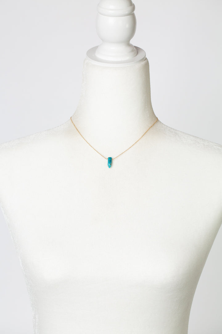 Limted Edition 14.5-16.5" Turquoise Faceted Point Simple Necklace
