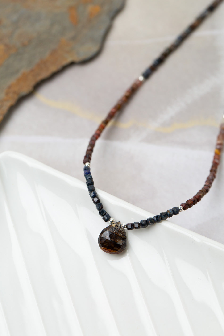 Limited Edition 16-18" Faceted Pietersite Simple Necklace