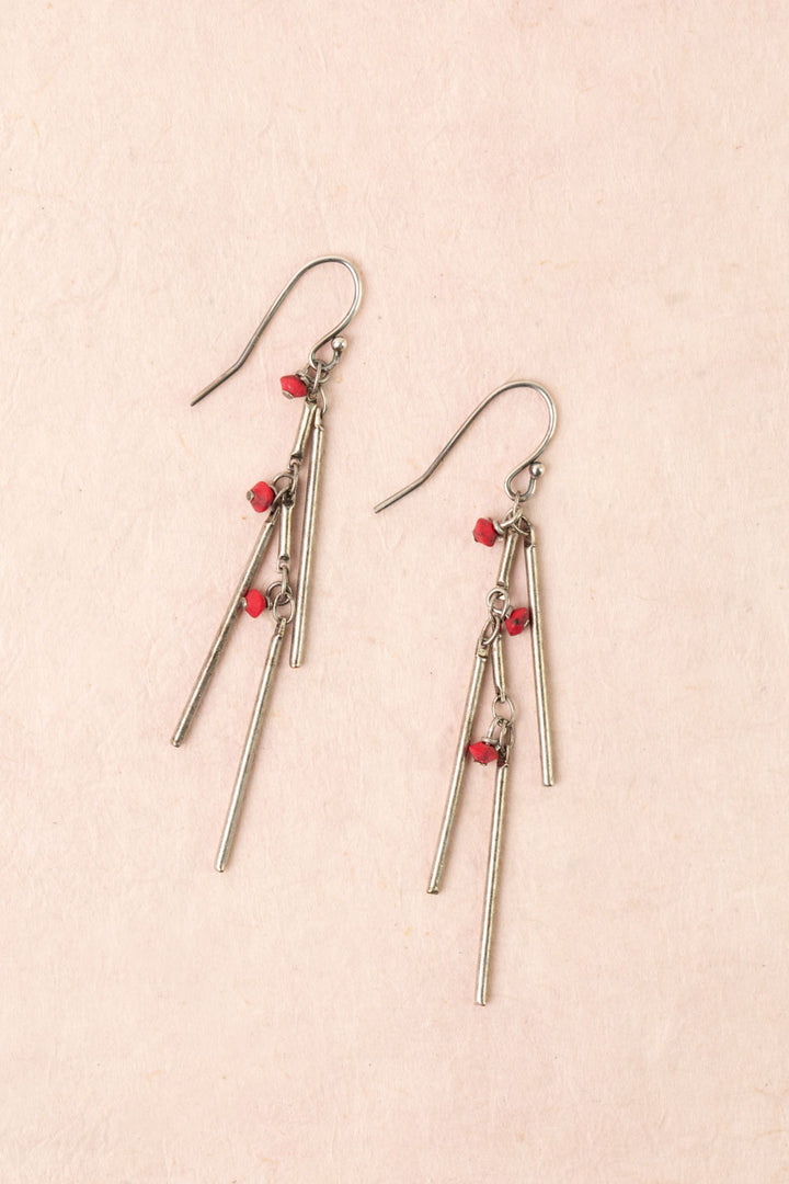 Leilani Antique Silver Chain Tassel Tassel Earrings