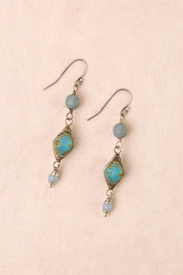 Leilani Czech Glass Herringbone Earrings