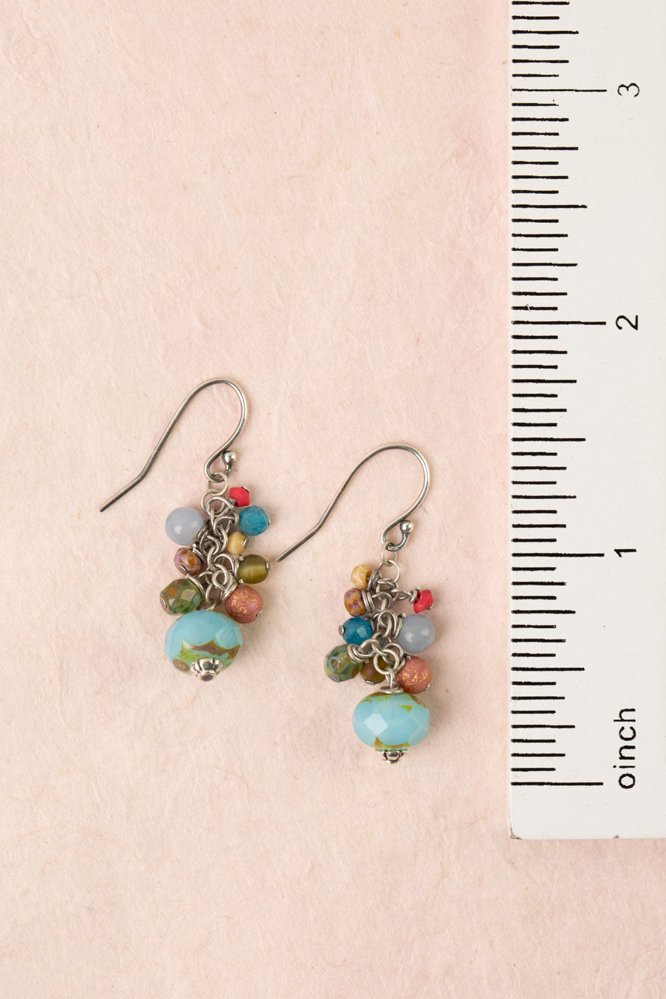 Leilani Neon Apatite, Czech Glass Cluster Earrings