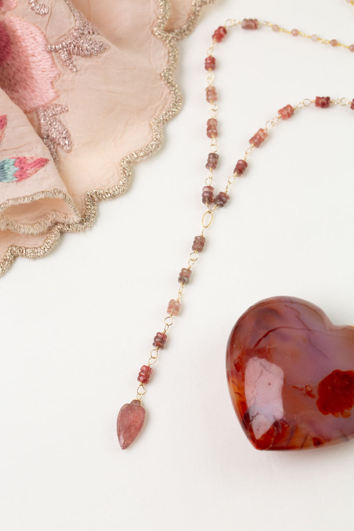 Love 20.75-22.75" Strawberry Quartz Statement Necklace