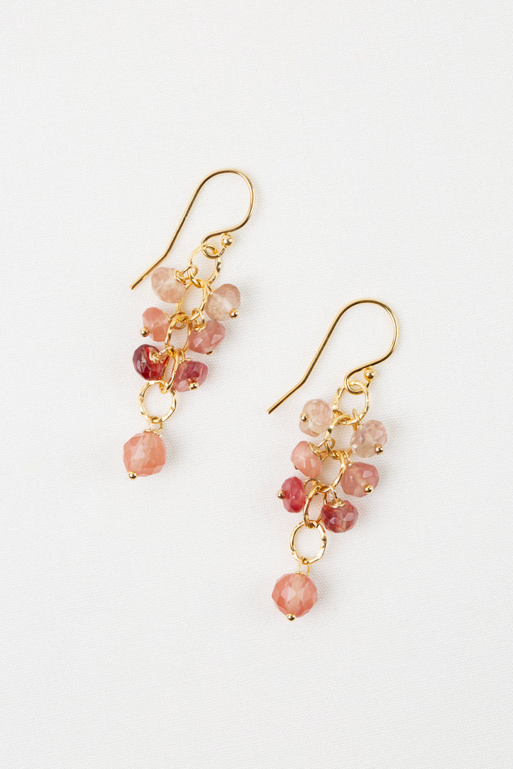 Love Andesine Labradorite Cluster Earrings