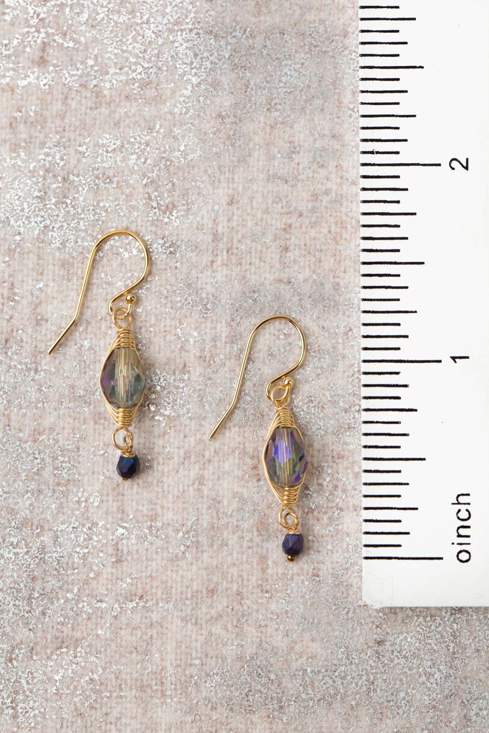 Midnight Crystal Herringbone Earrings