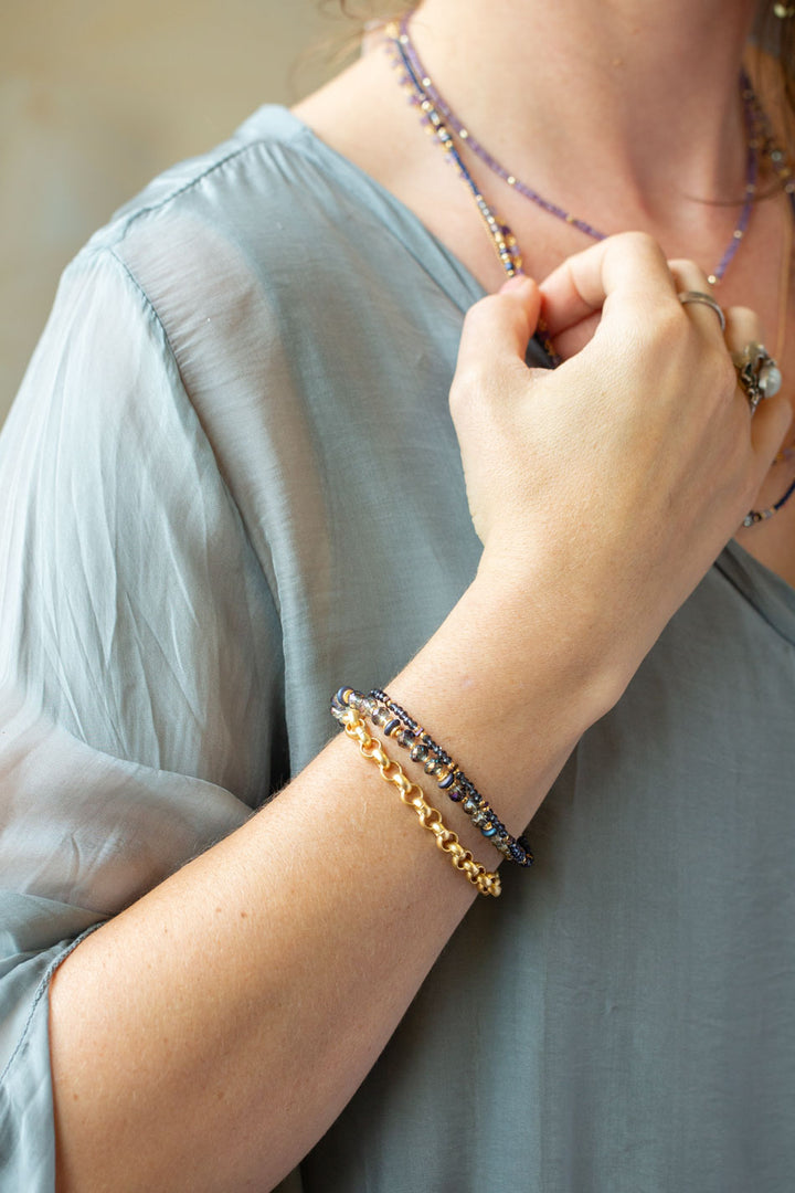 Midnight 7.5-8.5" Crystal Multistrand Bracelet