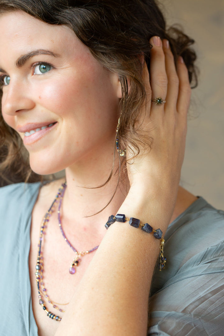 Midnight 7.5-8.5" Iolite Simple Bracelet