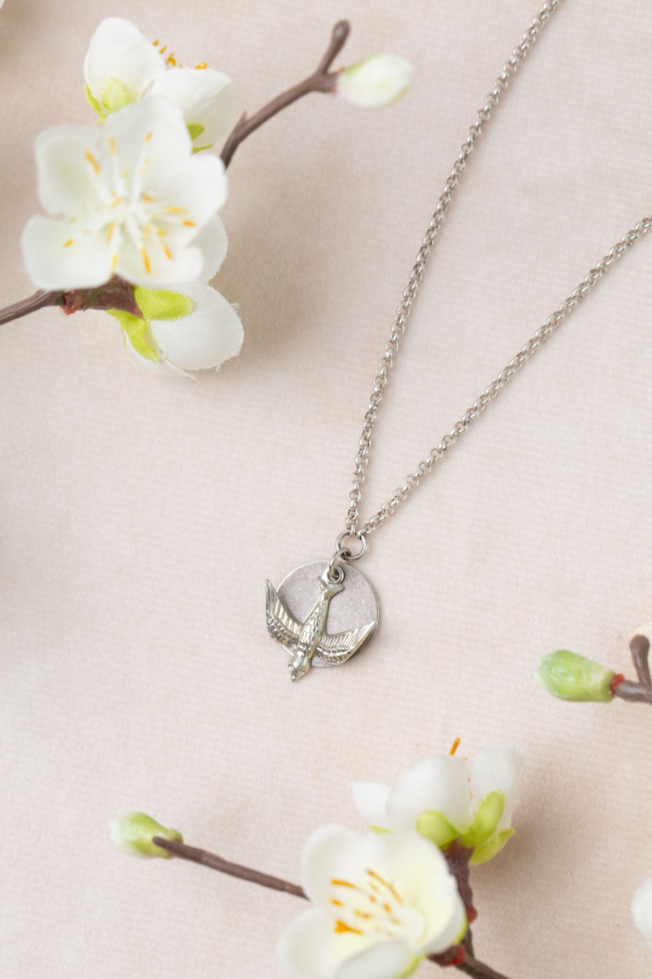 Mint Julep 17-19" Antique Silver Petite Bird Simple Necklace