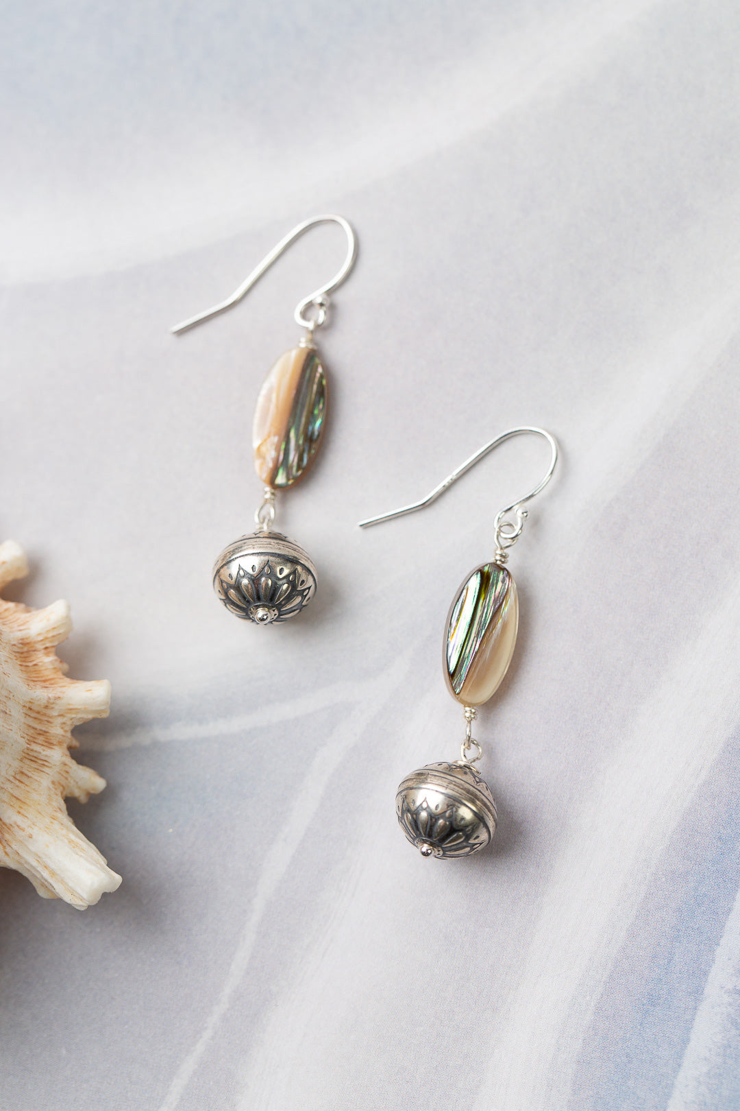 Abalone dangle store earrings