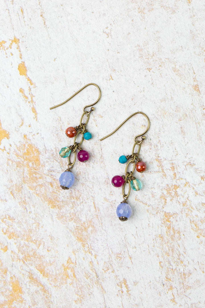 Mardi Gras Czech Glass Dangle Earrings