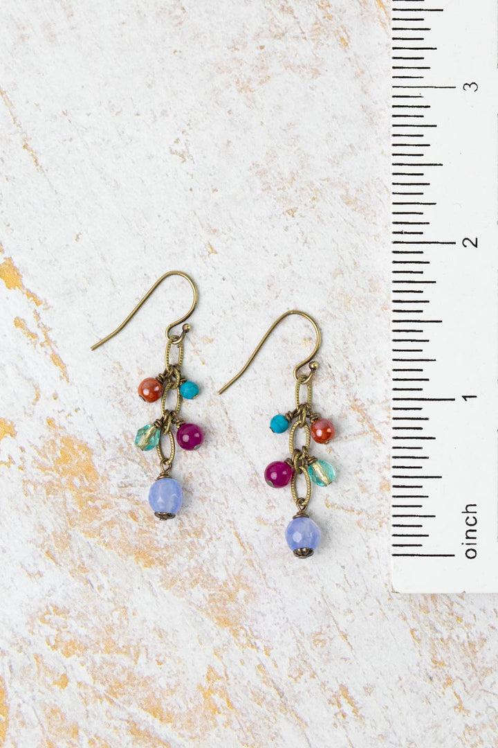 Mardi Gras Czech Glass Dangle Earrings