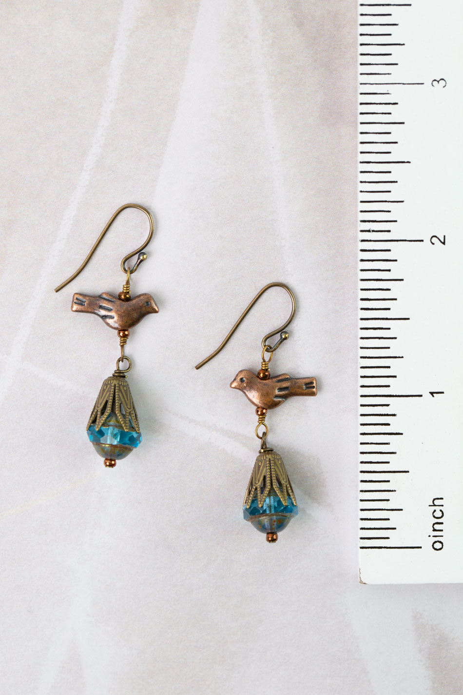 Mauve Mix Czech Glass Dangle Earrings