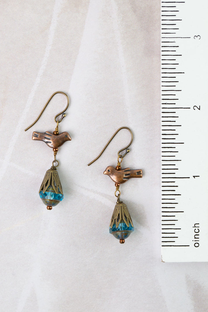 Mauve Mix Czech Glass Dangle Earrings