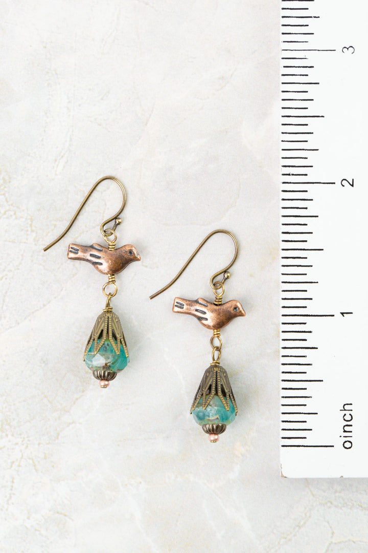 Mauve Mix Czech Glass Dangle Earrings