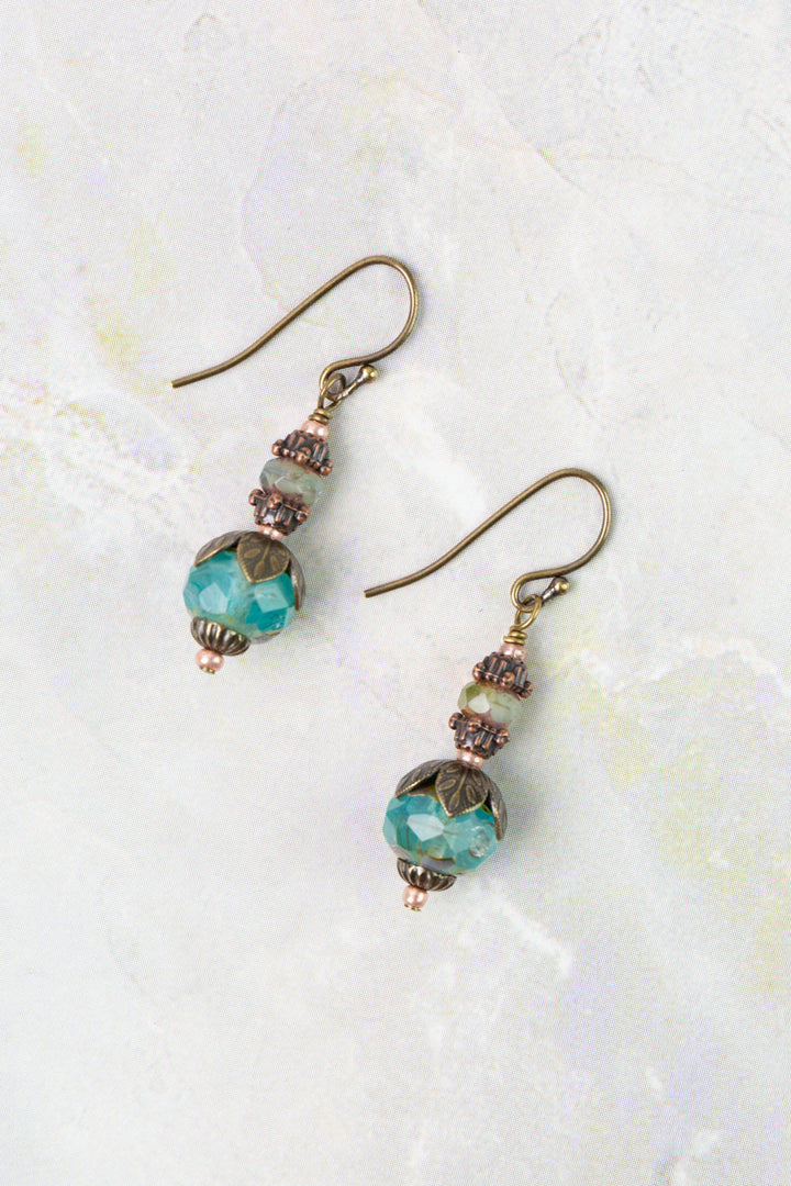 Mauve Czech Glass Simple Earrings