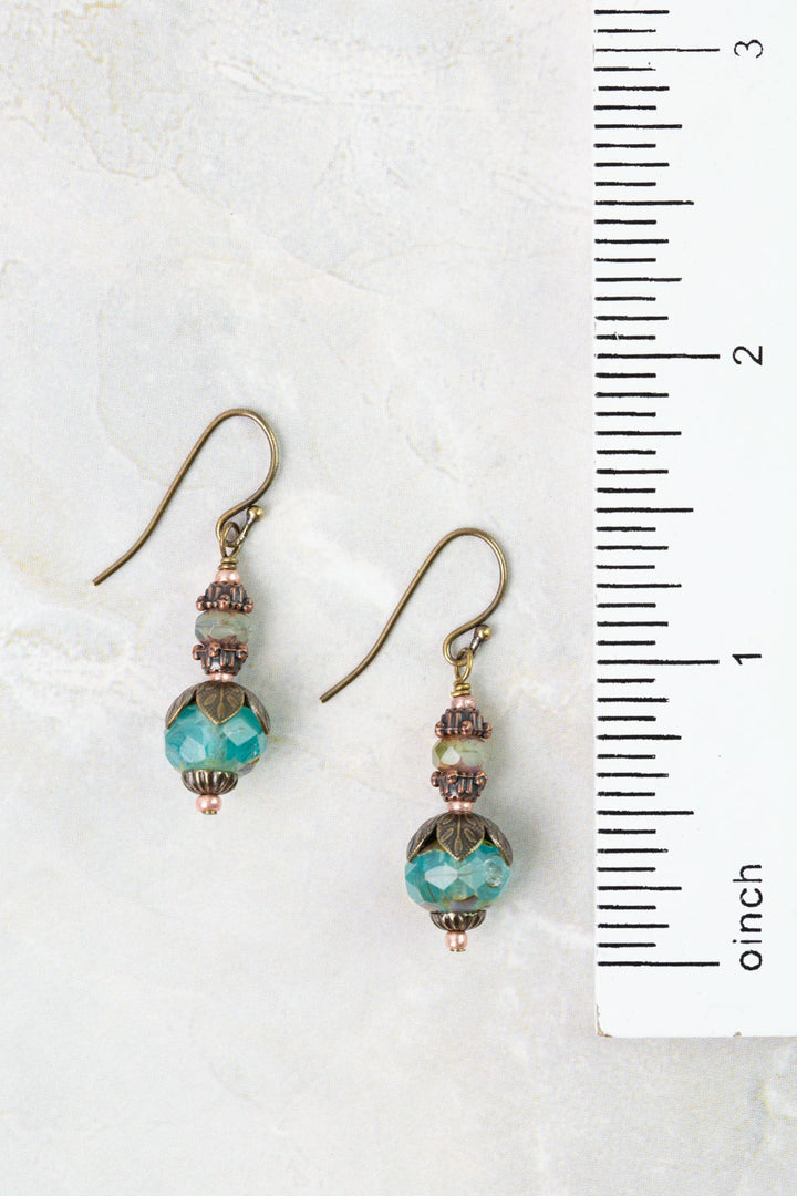 Mauve Czech Glass Simple Earrings