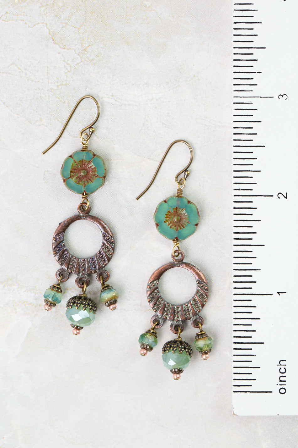 Mauve Crystal, Czech Glass Statement Earrings