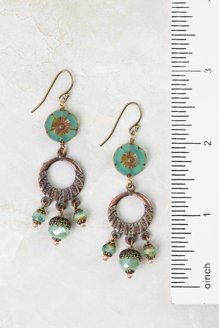 Mauve Crystal, Czech Glass Statement Earrings