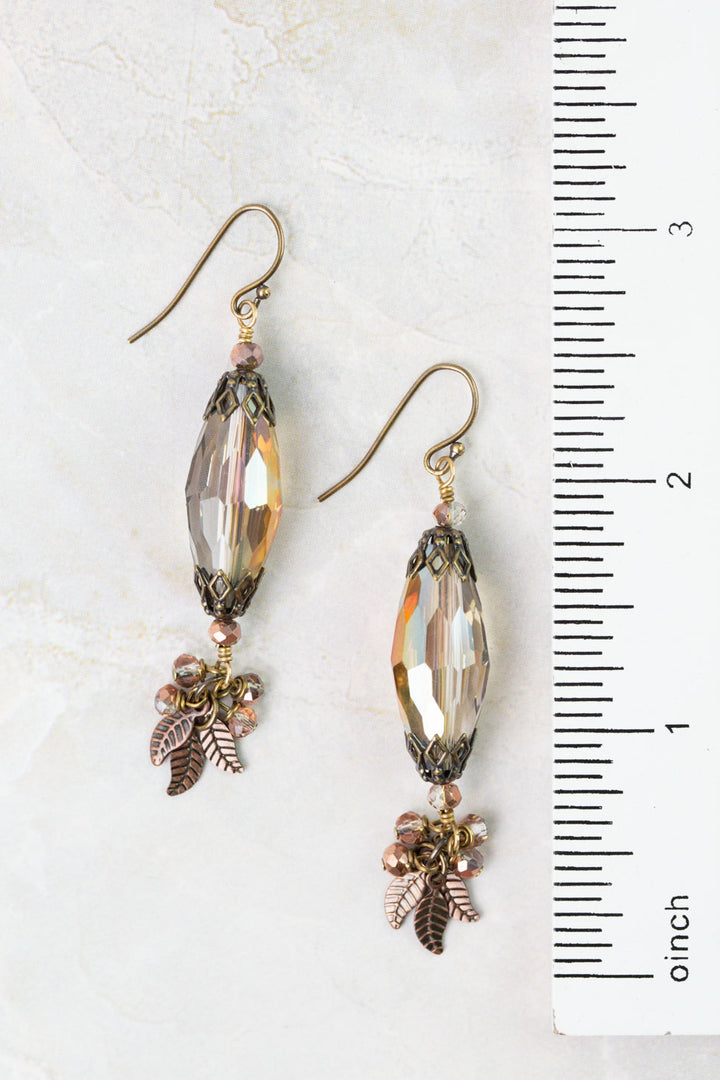 Mauve Crystal Dangle Earrings