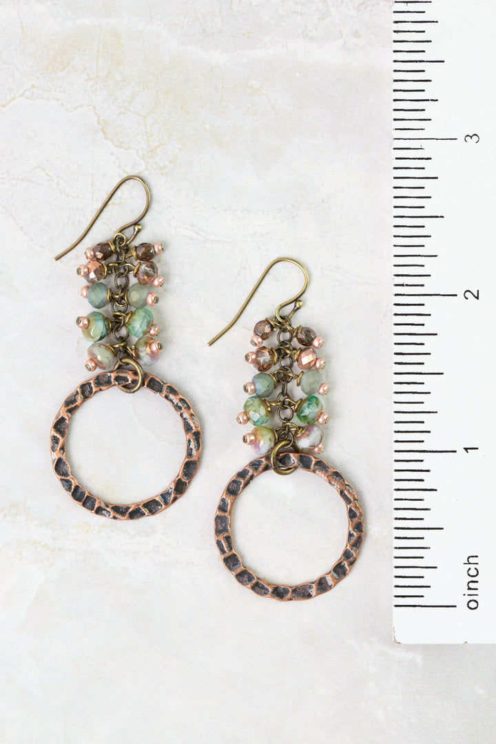 Mauve Crystal, Czech Glass Cluster Earrings