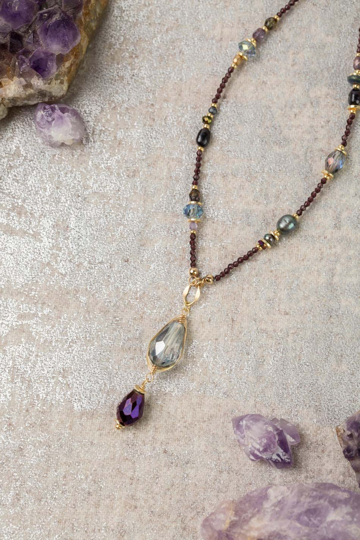 Midnight 24.5-26.5" Crystal Statement Necklace