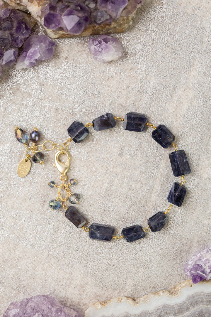 Midnight 7.5-8.5" Iolite Simple Bracelet