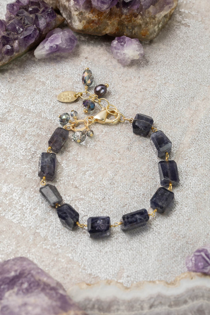 Midnight 7.5-8.5" Iolite Simple Bracelet