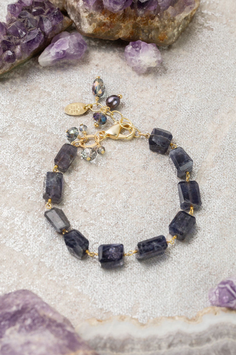 Midnight 7.5-8.5" Iolite Simple Bracelet