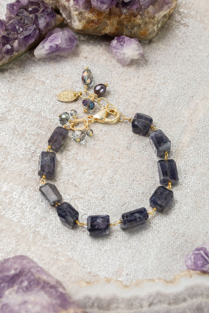 Midnight 7.5-8.5" Iolite Simple Bracelet