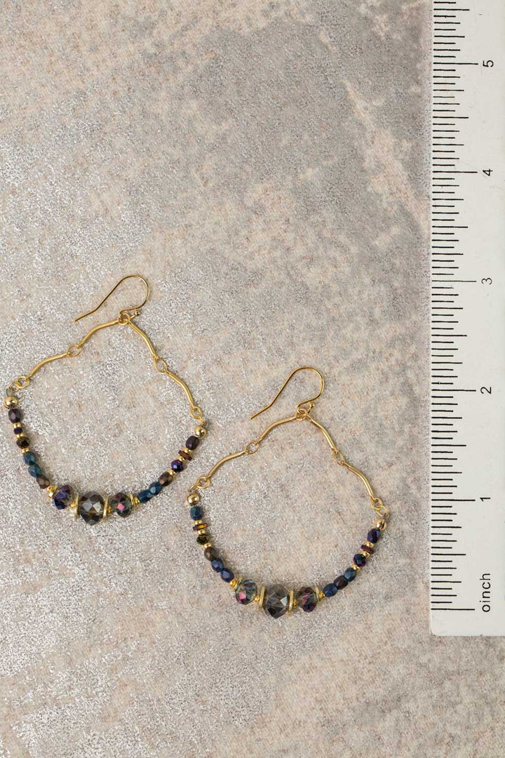 Midnight Crystal, Czech Glass Statement Earrings