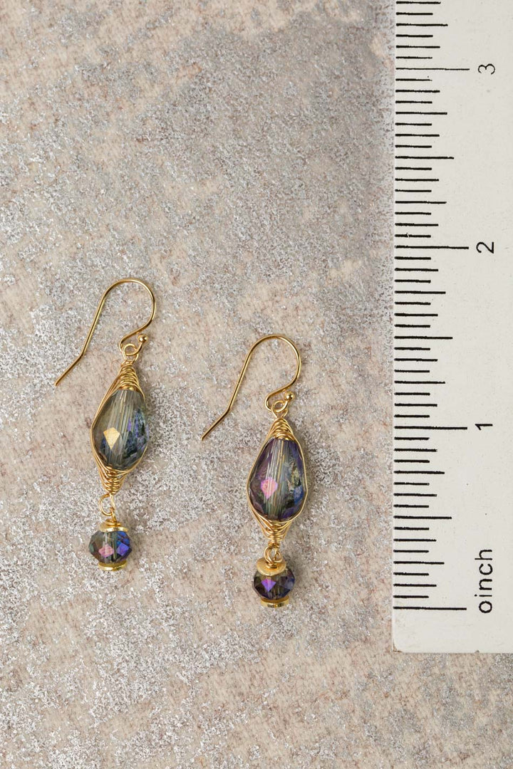 Midnight Crystal Herringbone Earrings