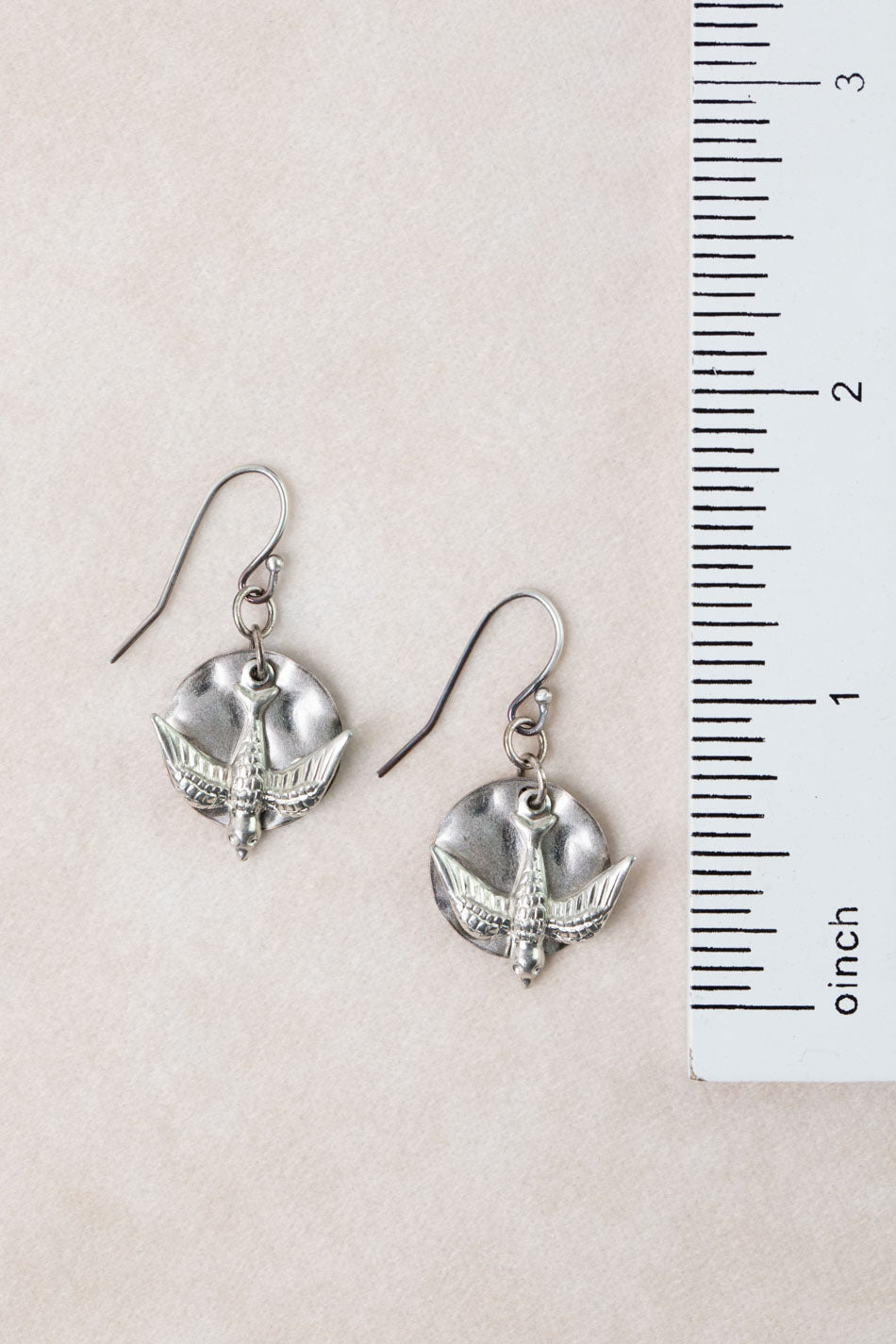 Mint Julep Antique Silver Bird Simple Earrings