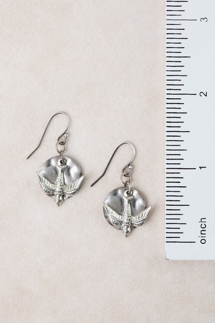 Mint Julep Antique Silver Bird Simple Earrings
